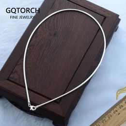 Chokers Elegant Simple Choker Collars Necklace For Women Real Pure 925 Sterling Silver Jewellery 16 18 20 22 24 Inch 221207