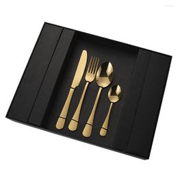 Dinnerware Sets Cooking Pots Set Luxurious Utensils For Kitchen Accessories Portable Outdoor Stainless Steel Cutlery Home Gift Tableware