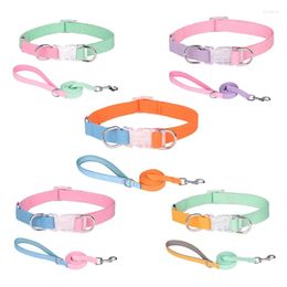 Dog Collars 2Pcs/Set High Strength Polyester Collar And 120cm Leashes Pet Supplies Puppy Harness With Leash Quick-Release Buckle