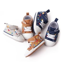Baby First Walkers Canvas Embroidery Sneakers Star Print Newborn Sports Boys Girls Shoes Infant Toddler Anti-slip Shoes