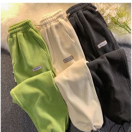 Women's Pants Capris Autumn and Winter Fleece Harem Women Loose Sweat High Waist Drawstring Joggers Trousers Sports Casual Warm 221207