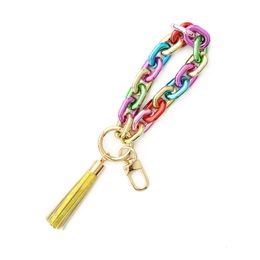 Solid Colour Bracelet KeyChain Creative Party Plastic Chain Key Chains European Style Car Key Ring Decor Novelty Gift