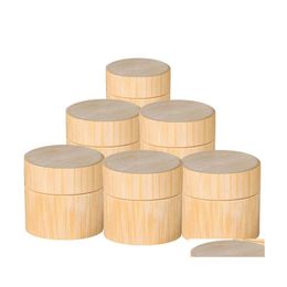 Storage Bottles Jars 3G 5G 10G 15G 20G 30G 50G Bamboo Bottle Cream Jar Nail Art Mask Refillable Empty Cosmetic Makeup Container St Dhmtx