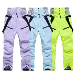 Skiing Pants Fashion Ski Men Women Windproof Waterproof Snow Trousers Winter Snowboarding Suspender With Waist Protection