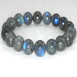 Fashion jewelry 12MM BEAUTY LABRADORITE GEMSTONE GRADE ROUND Bracelet 7.5 "