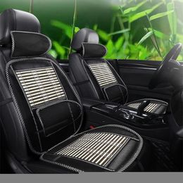 Car Seat Covers QFHETJIE Summer Cool Cushion Breathable Comfortable Bamboo Ventilation Suitable For All Cars Trucks And 3-box