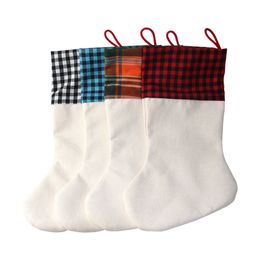 50x26cm Sublimation Christmas stocking Sock Festives Children Blank DIY gift candy bags Tree pendant Linen Heat transfer printing socks