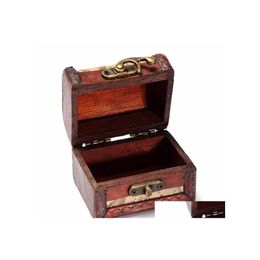 Storage Boxes Bins Lock Jewellery Treasure Case Handmade Wooden Storage Boxes Bins Sn2318 Drop Delivery Home Garden Housekee Organiza Dhlrg