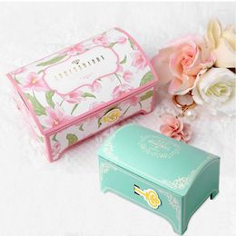 Caixa de papel de embrulho de presente caixas de tesouro azul rosa para embalagem Wedding Favor Gifts Paper Candy Bag Baby Shower Party Supplies