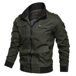 Mens Jackets MenS Military Bomber Slim Cropped Aurumn Winter Coat Casual Long Sleeve 4xl Plus Size Cl 221207