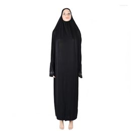 Ethnic Clothing H1391 Big Size Muslim Dress With Sleeve Pray Khimar Kaftan Stones Burqa Abaya Robe Hijab Middle East