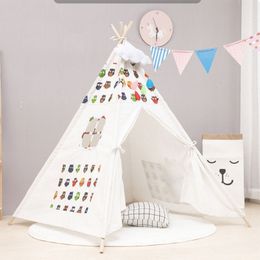 Toy Tents Portable Kids Tent Indian Children's Teepee Tipi Play House Baby Indoor Outdoor Folding Castle Child Wigwam Huge Gift 221208