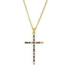 UPDATE 18k gold cross Necklace fashion diamond pendant chains women mens Jewellery will and sandy gift