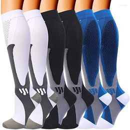 Sports Socks Compression Men Women Athletic Football Soccer Graduated Nurses Fit Running Flight Travel Outdoor Hiking