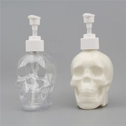 Liquid Soap Dispenser Creative Skull Shape Fillable Bottle 350ml Hand Shower Gel Shampoo Transparent Empty 221207