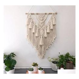 Tapestries Rame Wall Hanging Tapestry Decor Boho Chic Bohemian Woven Home Decoration Wll157 Drop Delivery Garden Dhitf