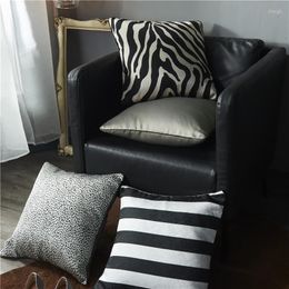 Pillow Summer Silk Cover Zebra Leopard Print Case Satin Nordic Black White Decorative Pillowcase Sofa Bed Silky