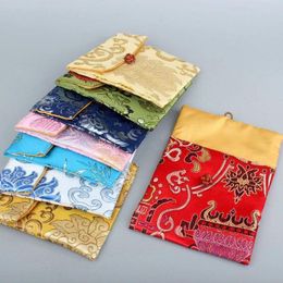 Gift Wrap 10pcs Small Silk Brocade Pouches Jewelry Packaging Bags Chinese Knot Good Lucky Bag Women Coin Purse Party Favors