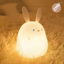 Night Lights LED Light USB Rechargeable Dimming Touch Silicone Cute Table Lamps Bedroom Bedside Decoration Kids Gift Baby Lamp