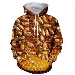 Men's Hoodies Bee Funny Fashion Long Sleeves 3D Print Zipper/Hoodies/Sweatshirts/Jacket/Men/women Tops Drop