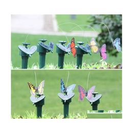 Garden Decorations Solar Power Dancing Flies Butterflies Garden Decorations Fluttering Vibration Fly Hummingbird Flying Birds Yard F Dhers