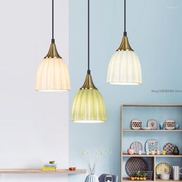 Chandeliers Nordic Simple Long Line Ceramic Lampshade Bedside Pendant Lamp Adjustable Dining Room Bedroom Decor Light D