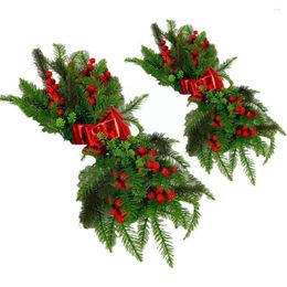 Christmas Decorations Decoration Garland Green Rattan Xmas Red Escalator Bow Corridor Holiday Mall Window Ornaments Shop V3q0