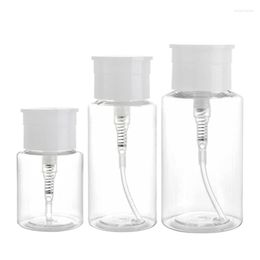 Storage Bottles 100-200ml Push Down Dispenser Nail Polish Remover Pump Empty Bottle Dispensers 27RC