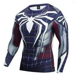 Men's T Shirts Men Shirt Gym Fitness Jogging Sport 3D Print Compression T-shirt Quick-Drying Sportswear Running Rashguard Jersey