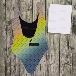 3D Colorful Women Swimwear One Piece Low Back Design Swimsuit Beach Holiday Spa Padded Bathing Suit