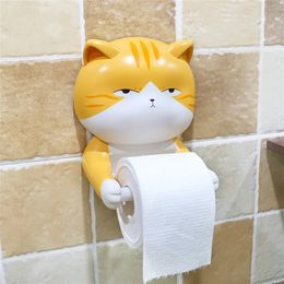 Toilet Paper Holders Creative Cute Cat Holder For Roll Cards Stand Storage Dispensers Bathroom Accessories Dispenser 221207