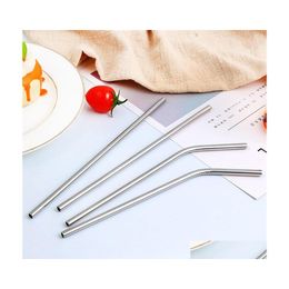 Drinking Straws 100Pcs Stainless Steel St Drinking Sts 8.5 Reusable Eco Metal Bar Drinks Tool Clean Jllxjn Warmslove 1162 Drop Deliv Dhms3