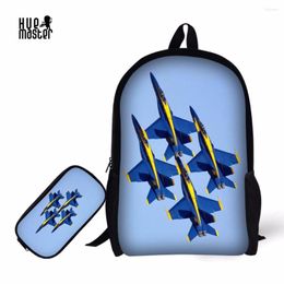 Backpack HUEMASTER School Pencil Case Fighters Printing Box Backpacks For Teenage Mochila Children Bags