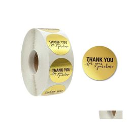 Gift Wrap Round Gold Thank You For Your Purchase Stickers Seal Labels 500 Scrapbooking Package Stationery Sticker 374 R2 Drop Delive Dhtw8