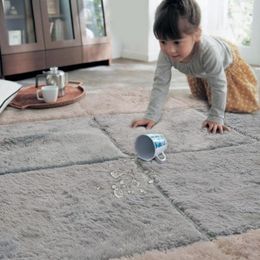 Carpets 10pcs/Lot Long Hair Carpet Living Room Door Mat Puzzle Cutting Area Rug Kids Play Tatami Mosaic Floor10