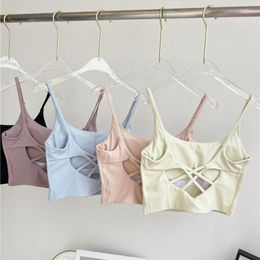 Yoga Outfit Sexy Criss Cross Back Padded Strappy Sports Bras Women Push Up Bra Top Crop Workout Fitness Vest