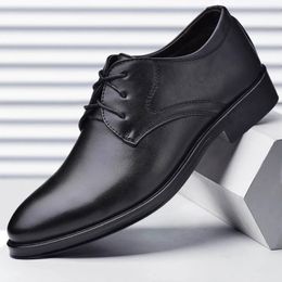 Shoes for Men Fashion Business Casual Lace Up Dress Shoe Men's Comfortable All-Match Footwear Outdoor Spring and Autumn Shoes