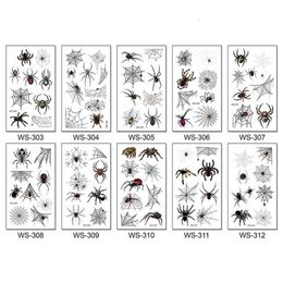 Temporary Tattoos Three Scouts 1pc Tattoo Stickers Halloween Simulation 3D Spider Horror Stickers Waterproof DIY Halloween Decoration Make Up Body 221208