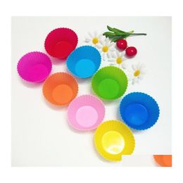 Cake Tools Fashion 7Cm Round Shape Sile Muffin Cases Cake Cupcake Liner Baking Mold 7Colors Choose Ly 449 V2 Drop Delivery Home Gard Dhl0P