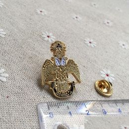 Pins Brooches 10Pcs/Lot Masonry Brooches And Pins Masonic Lapel Pin Gold Plated Quality Deus Meumque Jus 33Rd Crown Owl Badge H014 Dhls8