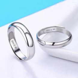 Wedding Rings Copper Plated Silver Men Women 2PCS Adjustable Smooth Surface Open Couple Ring Lover Finger Jewelry Wholesale