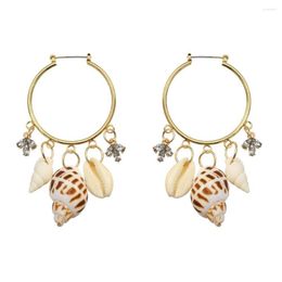 Hoop Earrings Ethnic DIY Shell Pendant For Women Brincos Handmade Statement Gift Jewellery Bohemian Oorbellen