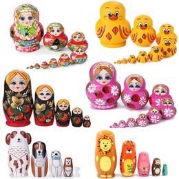 Dolls 510Layers Houten Russian Nesting Doll Matryoshka Poppen Voor Kinderen Brithday Geschenken Decor Poupee De Nidification Russ 221208