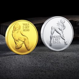 Arts and Crafts Sexy Girl Double-sided Three-dimensional Commemorative Coin Virtual Coins Party Gift Collection Commemorative Gifts