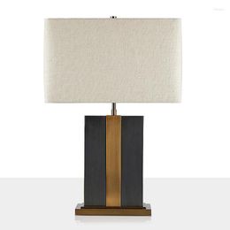 Table Lamps Chinese Bedroom Bedside Modern Minimalist Marble Living Room Personality Lamp Creative Retro Warm Home