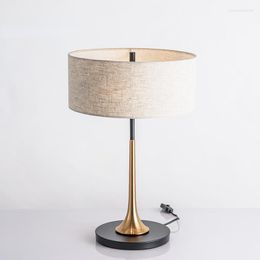 Table Lamps Post-Modern Simple Living Room Lamp Nordic Style Creative Designer Sample Study And Bedroom Iron Cloth Cover