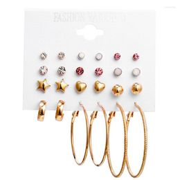 Stud Earrings 10sets/lot Fashion 12pairs/set Star Heart Shape Earring Alloy Jewellery For Women Accessories