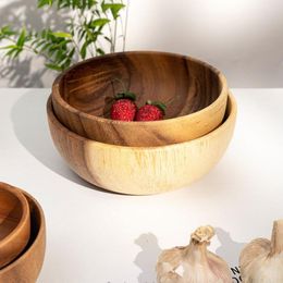 Bowls 1pcs Tableware Woodiness Household Utensils Cuisine Gadgets Japanese Style Container Meals Salad Bowl Kitchen Supplies