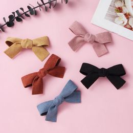 Hair Accessories Winter Nylon Bows Clip Headband Hand Tied Bow Headbands Baby Shower Gifts Girls 8 Colours