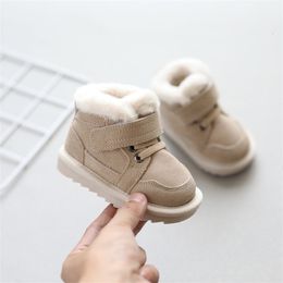 First Walkers Mode Baby Baumwolle Schuhe Winter Plüsch Warme Schnee Stiefel Kleinkind Kleinkind Stiefel mit Weichem Boden Rutschfeste Kinder Schuhe für junge Mädchen 221208